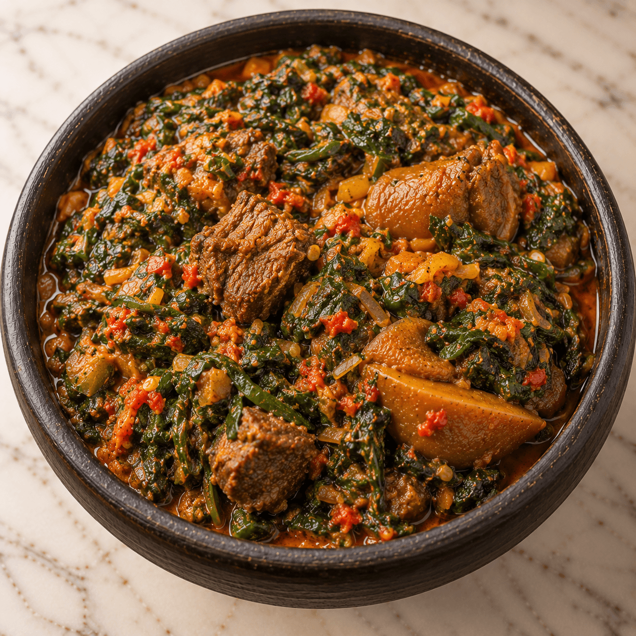 Efo Riro Soup illustration