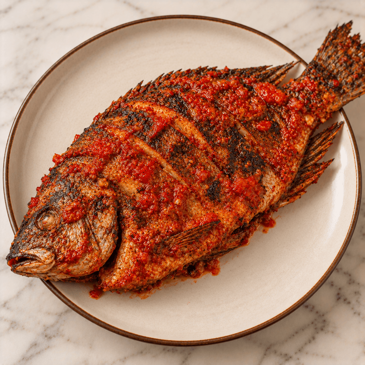Peppered Fish Grilled illustration